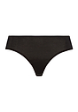 Front cutout view of Hanro black cotton Midi Briefs