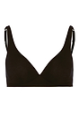 Front cutout view of Hanro black cotton Soft Cup Bra