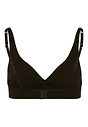 Back cutout view of Hanro black cotton Soft Cup Bra