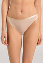 Front view of a women model wearing Hanro beige cotton Thong