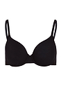 Front cutout view of Hanro black cotton U/wire Bra