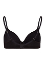 Back cutout view of Hanro black cotton U/wire Bra