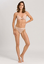 Full-body view of a women model wearing HA beige cotton U/wire Bra