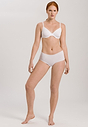 Full-body view of a women model wearing HA white cotton Maxi Briefs