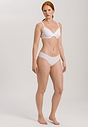 Full-body view of a women model wearing HA white cotton Midi Briefs