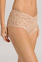 Front view of a women model wearing Hanro beige microfibre Panty
