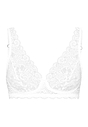 Front cutout view of Hanro white microfibre Soft Cup Bra