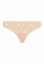 Front cutout view of Hanro beige microfibre Thong