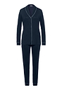 Front cutout view of HA deep navy modal/viscose/tencel L/SLV Pajama