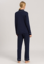 Back view of a women model wearing HA deep navy modal/viscose/tencel L/SLV Pajama