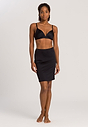 Full-body view of a women model wearing HA black modal/viscose/tencel Half Slip