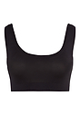 Front cutout view of Hanro black microfibre Crop Top