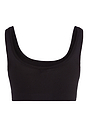 Back cutout view of Hanro black microfibre Crop Top