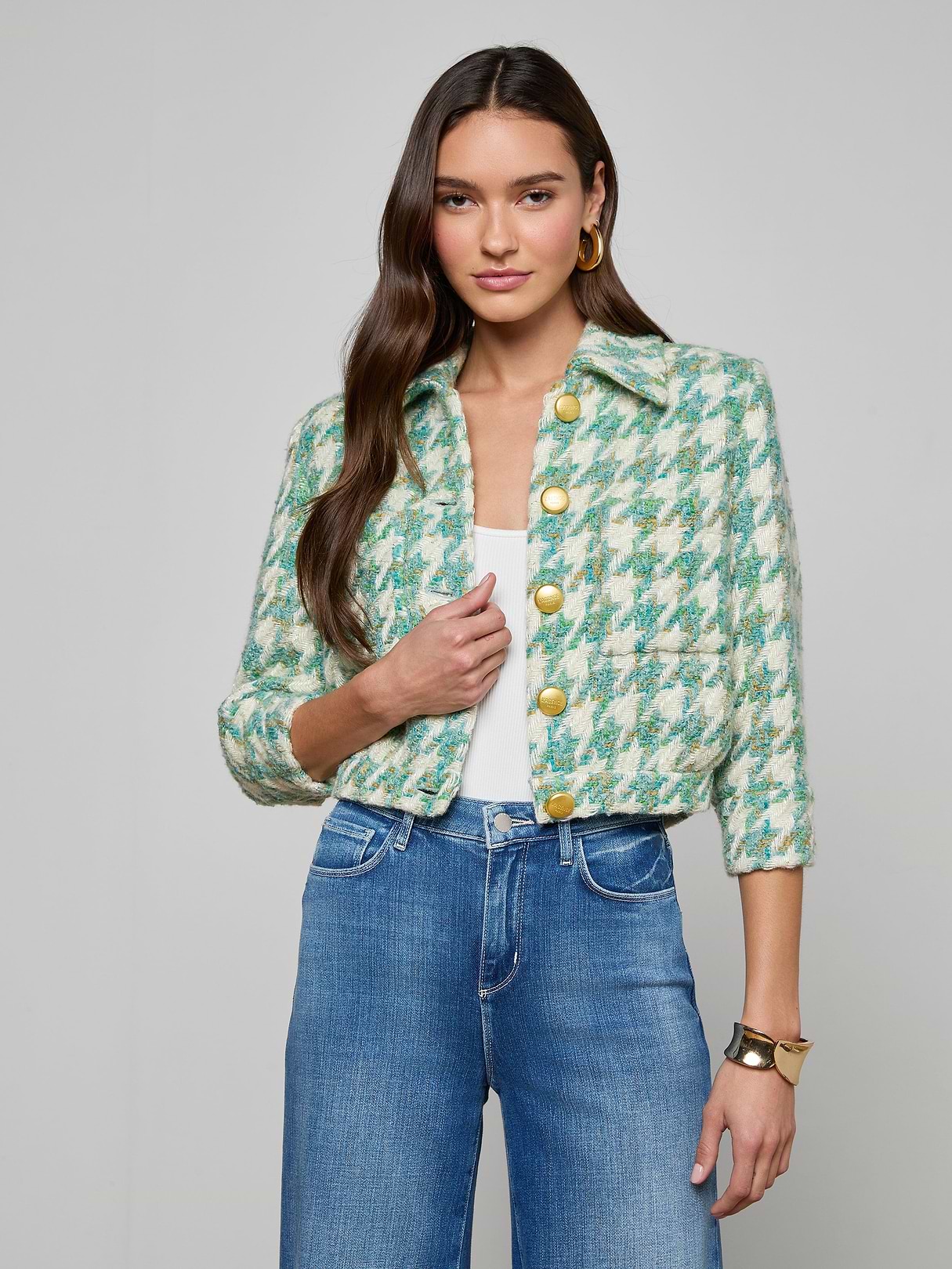 Chita Tweed Jacket in Rainbow Tweed | L'AGENCE