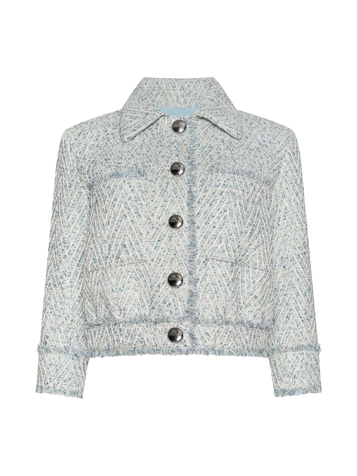 Jia Houndstooth Tweed Jacket in Dusty Jade Multi Houndstooth | L