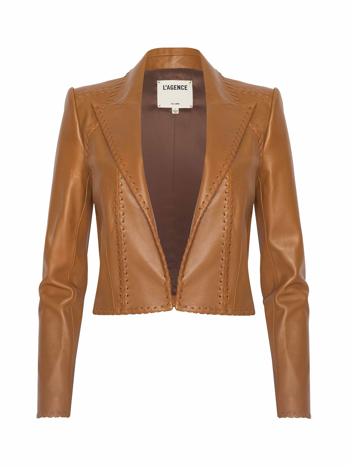 Chamberlain Leather Blazer In Black | L'AGENCE