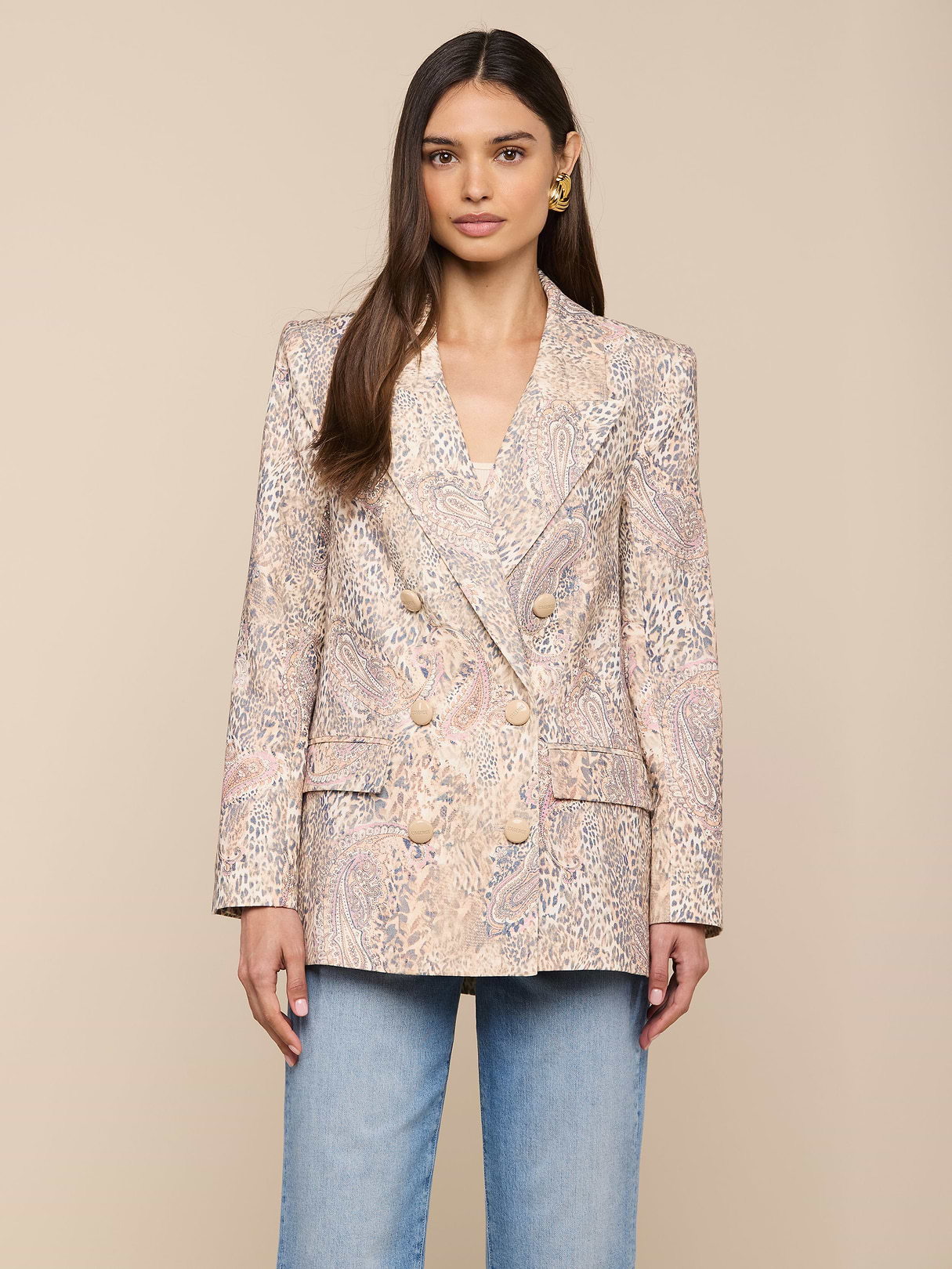Sofia Knit Blazer in Ginger Snap | L'AGENCE