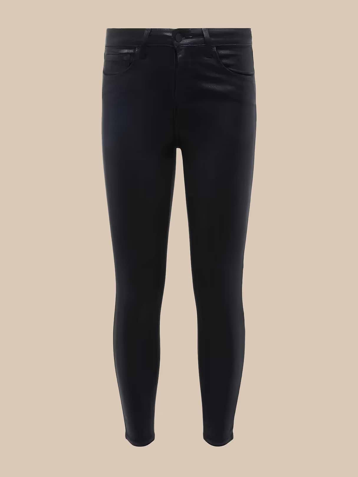 Marguerite Coated Skinny Jean in Black Coated | L'AGENCE
