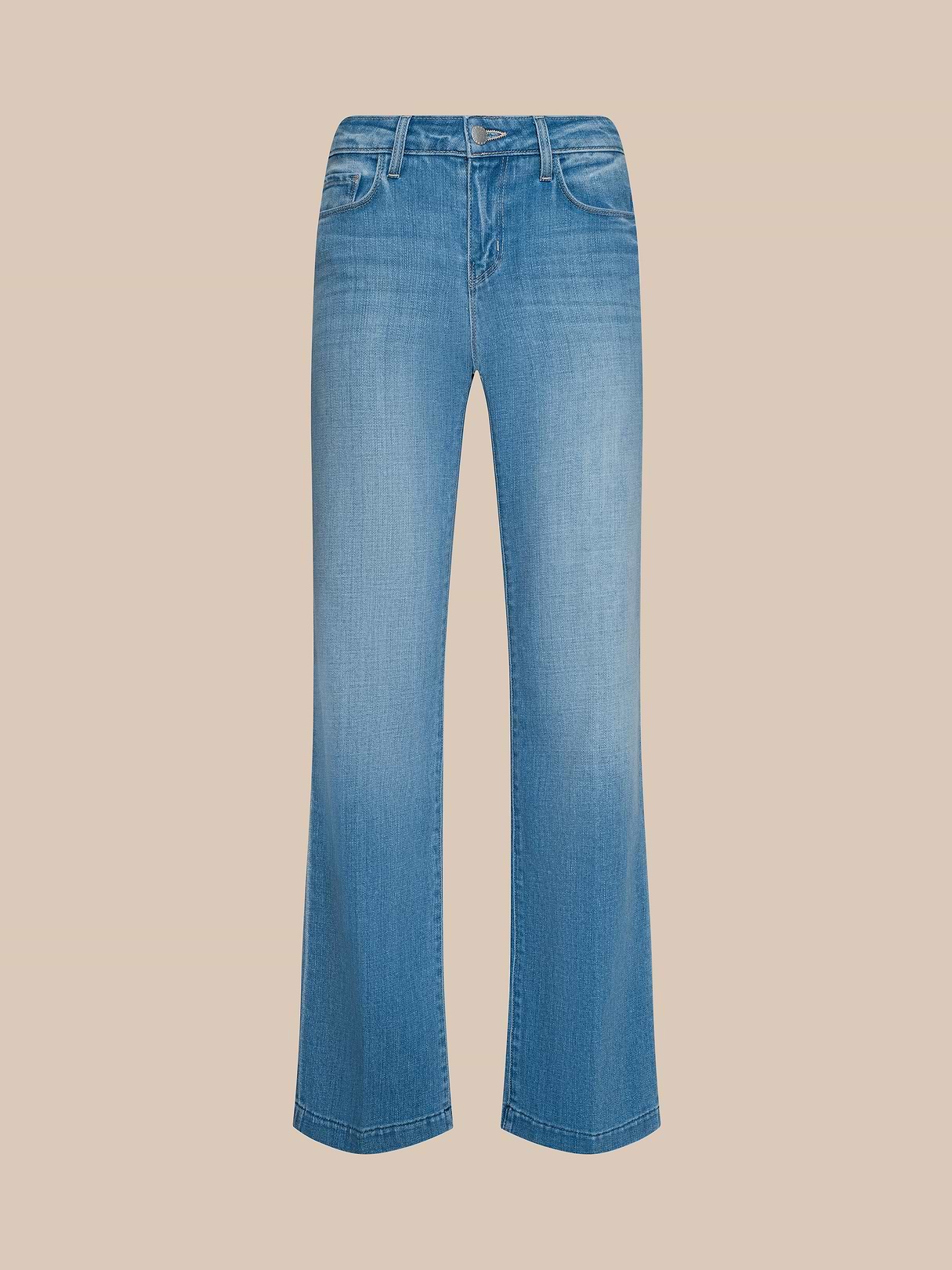 Kendra Coated Cropped Flare Jean in Driftwood Coated | L'AGENCE