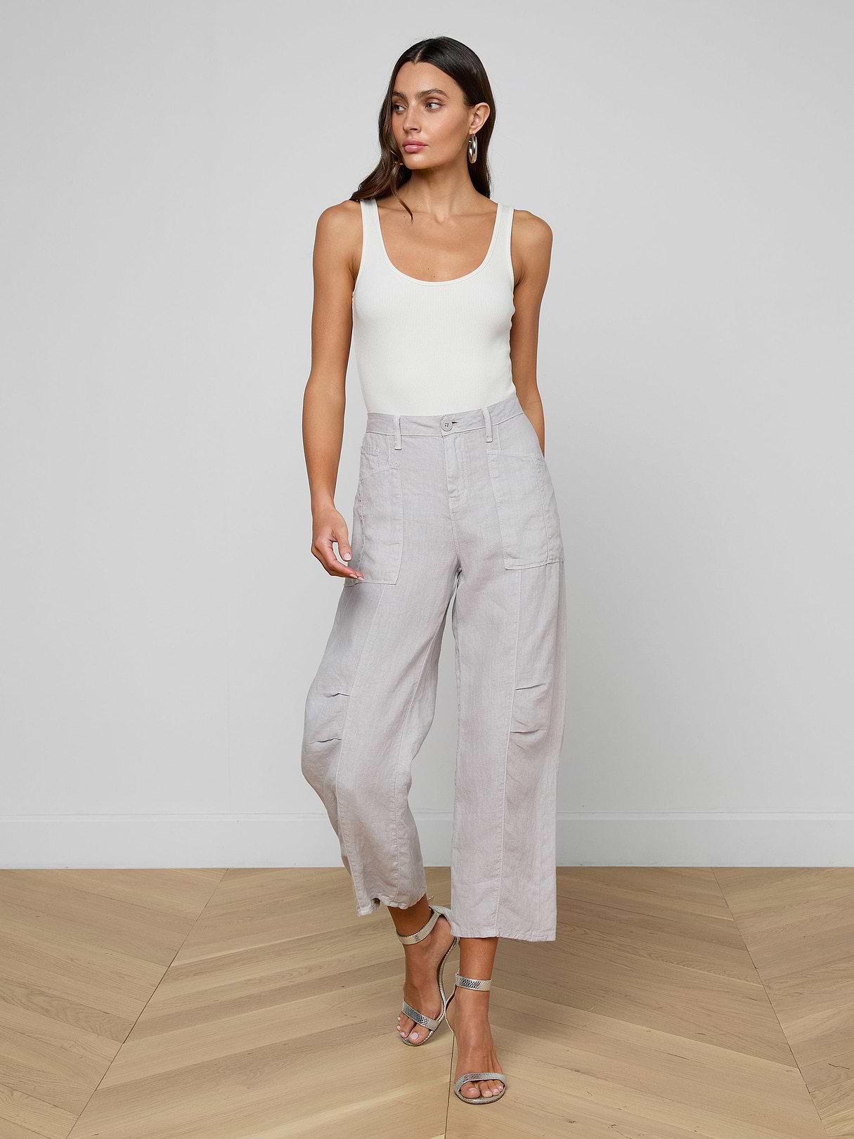 Novalynn Cropped Pleated Pant in Black | L'AGENCE
