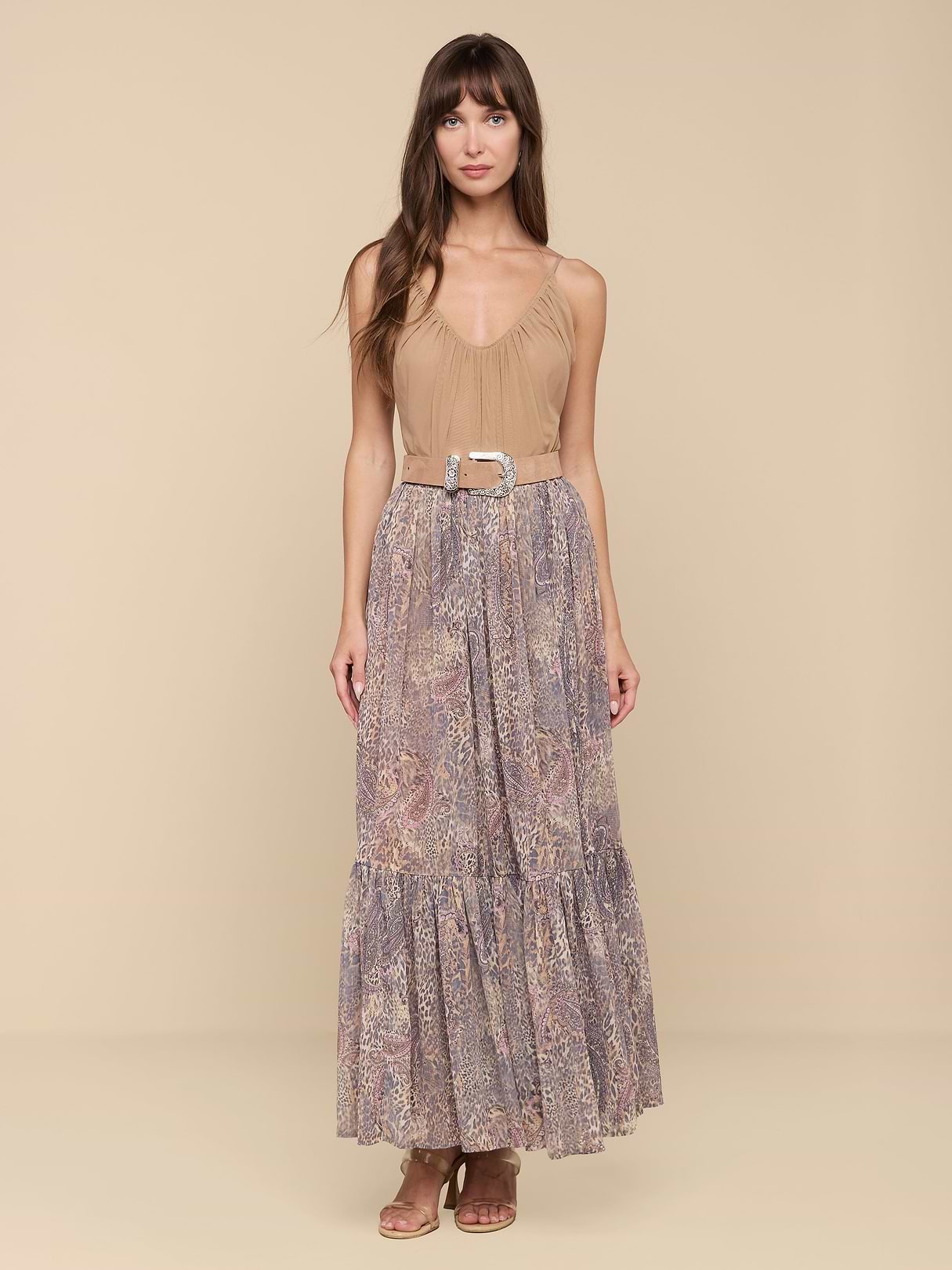Alona Lace Maxi Skirt in Black | L'AGENCE