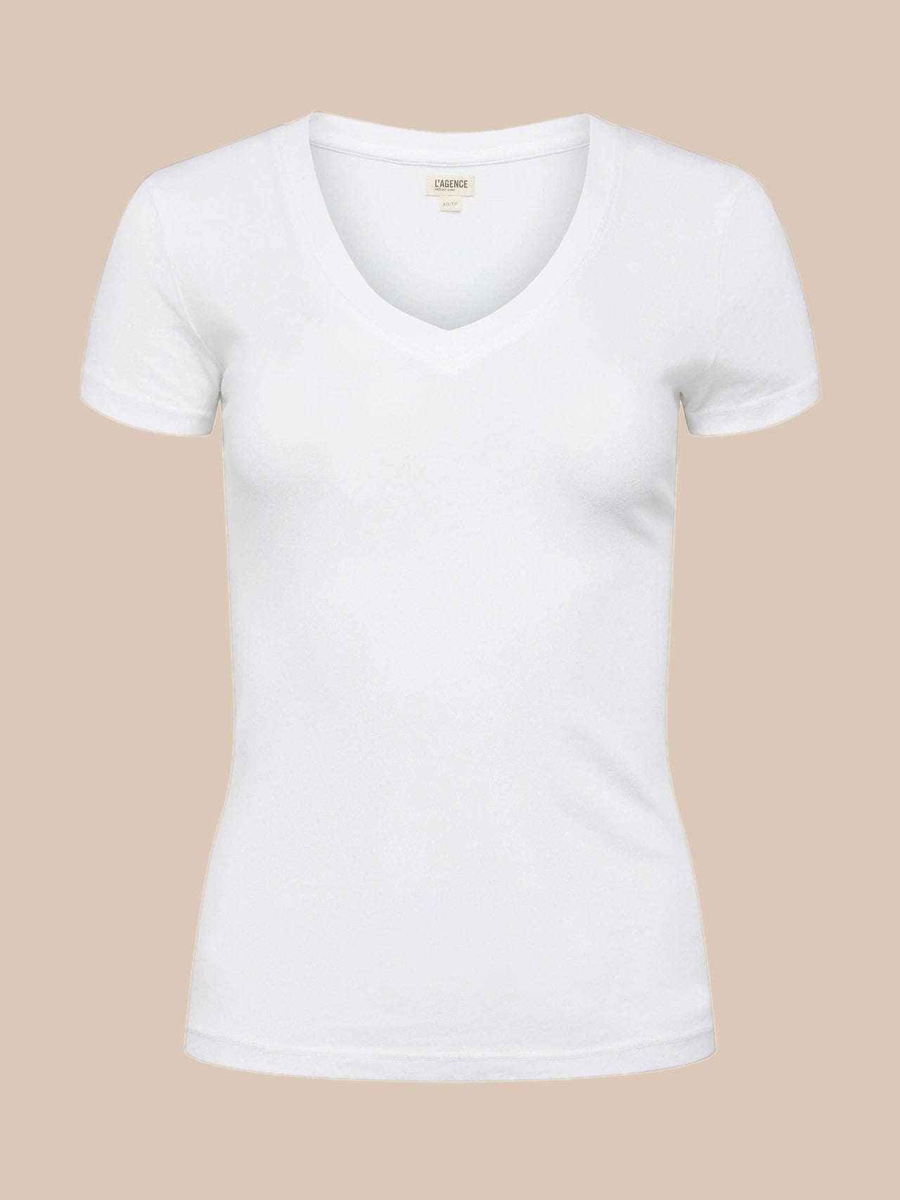 Tess Long Sleeve Tee in Vintage White | L'AGENCE