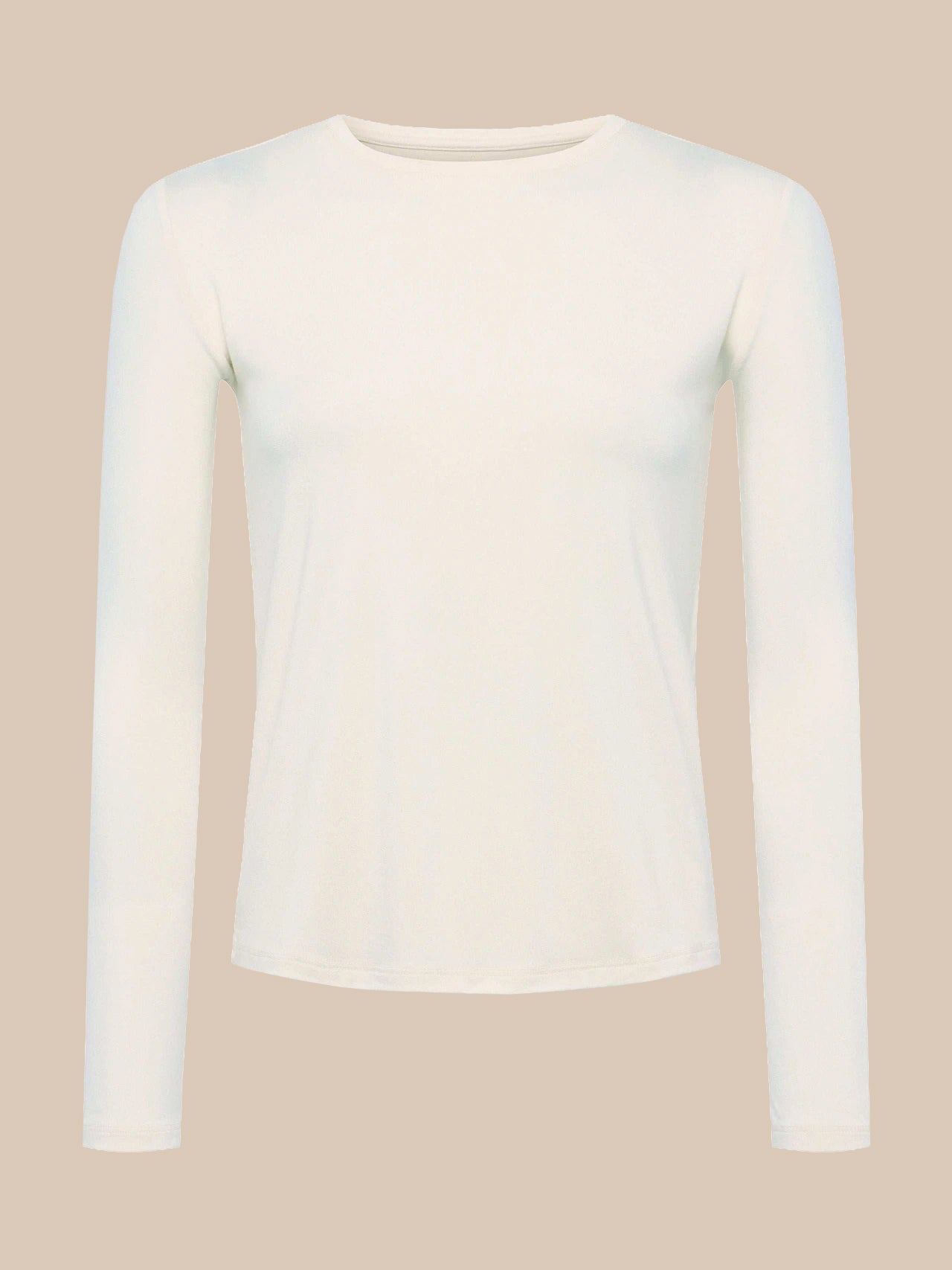 Tess Long Sleeve Tee in White Micro Modal | L'AGENCE