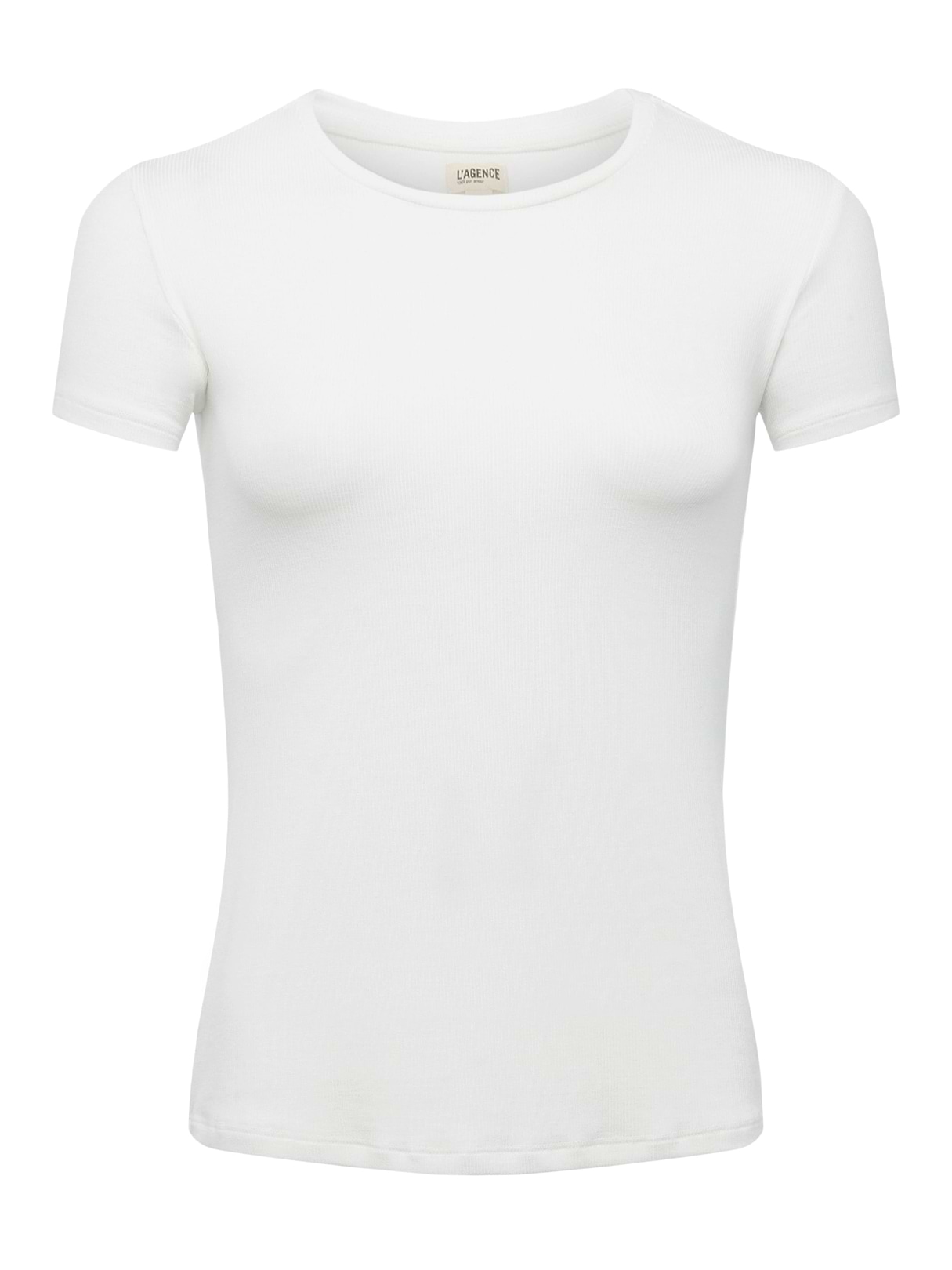Tess Long Sleeve Tee in White Micro Modal | L'AGENCE