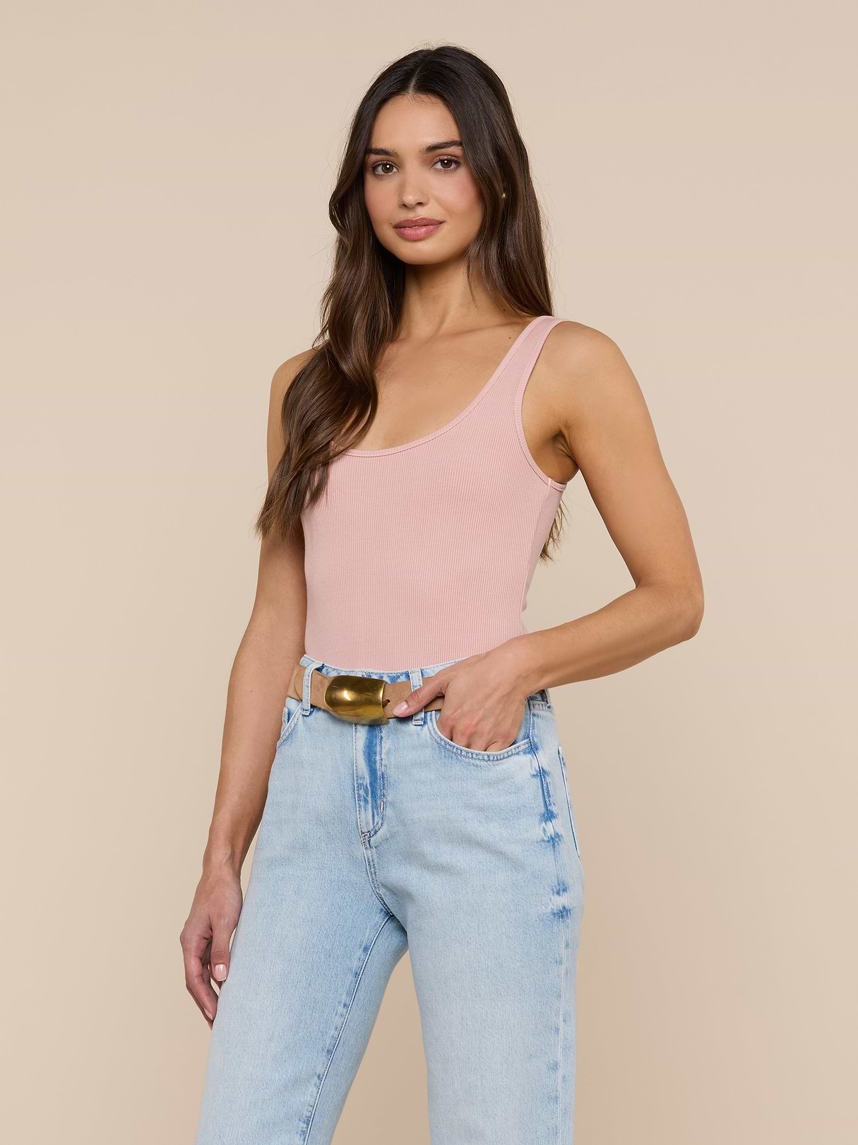 Nica Scoopneck Bodysuit in Deep Teal | L'AGENCE