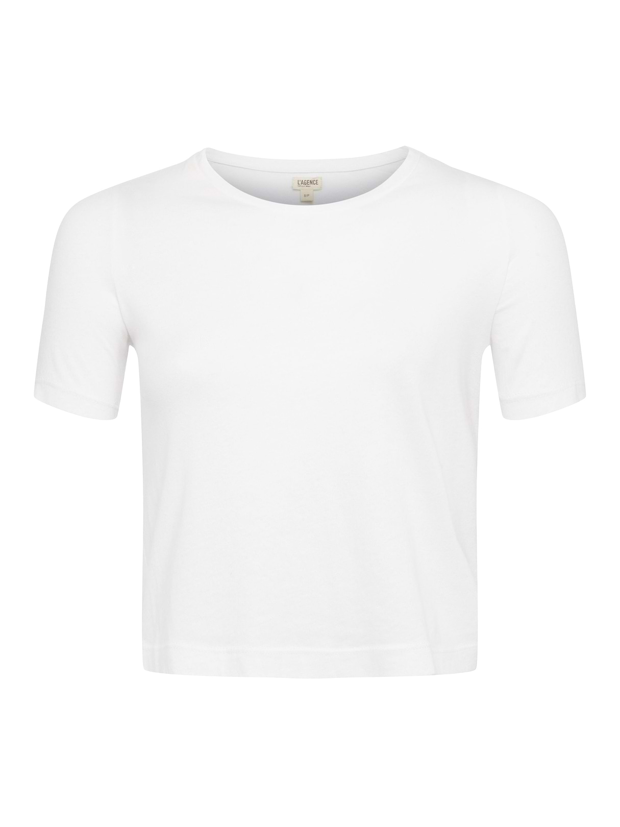 Tess Long Sleeve Tee in White Micro Modal | L'AGENCE