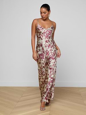 white christmas dresses Mina Midi Dress ~ Champagne Luxe Satin XXS main image 1