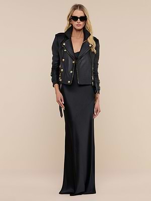 Karma Sequin Maxi Dress in Black | L'AGENCE