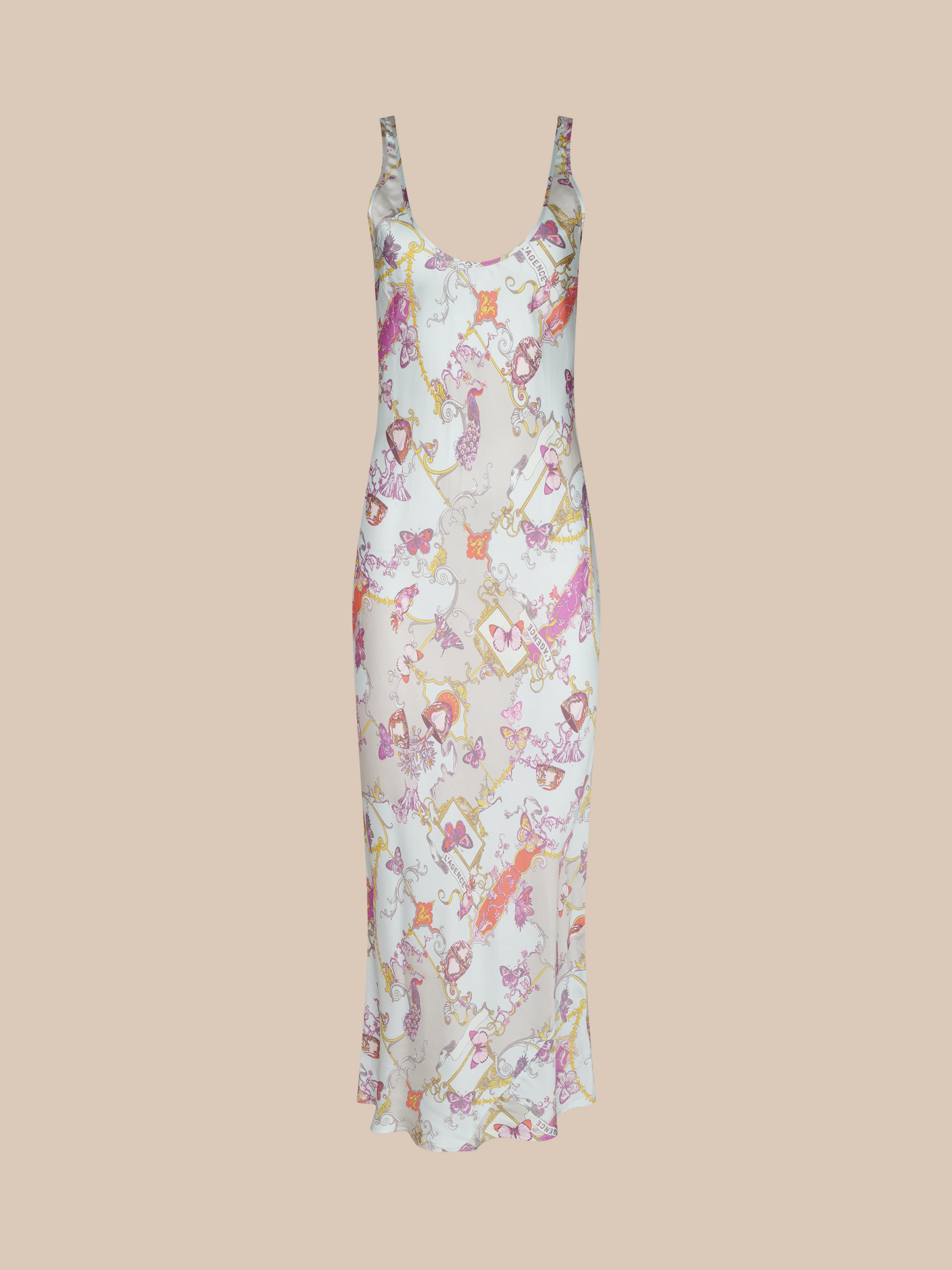 Akiya Satin Tank Dress in Malachite Green | L'AGENCE