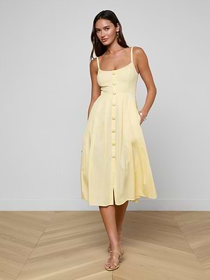 orla mini dress jacquard scoop neck fitted dress in lemon I Know Places Mini Dress Lemon main image 0