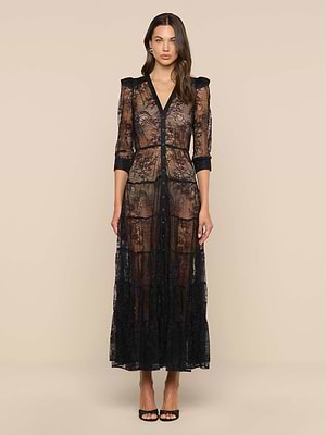 chinese dress ladies Baltic Born Womens Gloria Lace Maxi Dress | Black main image 1