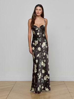 knee length dresses for ladies Kenna Cowl Neck Sleeveless Maxi Dress in Latte Small