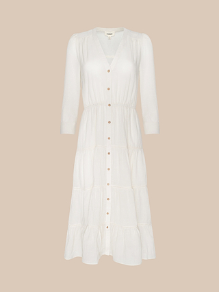 ivory shirt dresses Reiss Linen Belted Midi Shirt Dress in Ivory