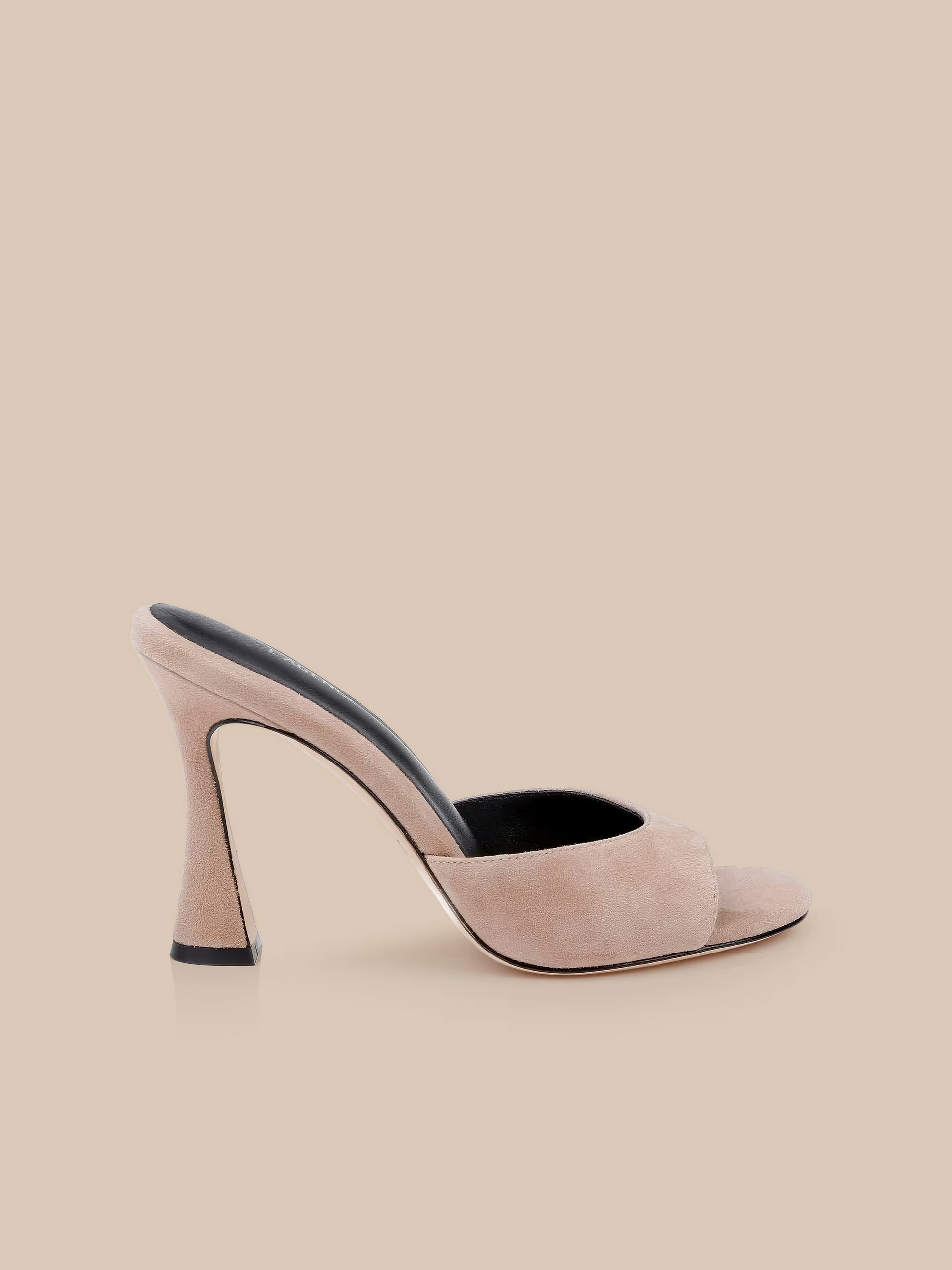 Avery Leather Open-Toe Mule in Gold Lizard Leather | L'AGENCE