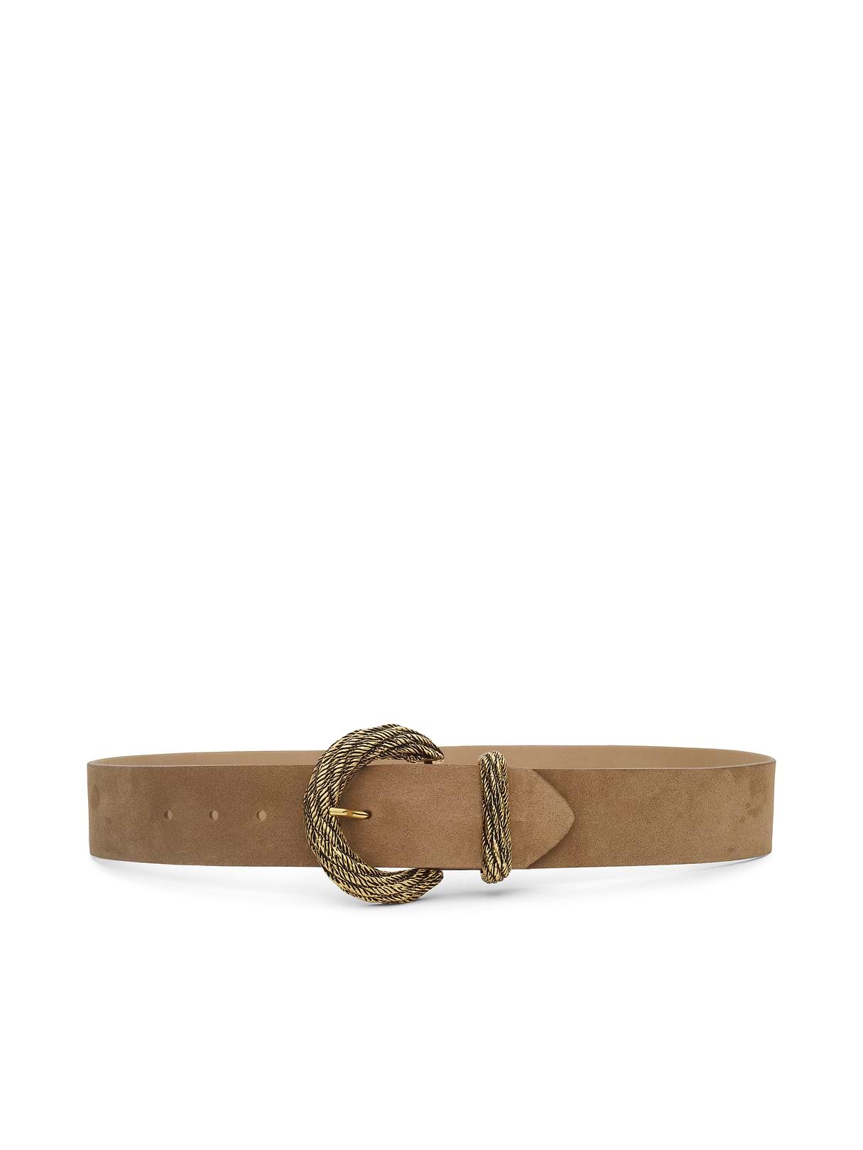 Aya Suede Belt in Cognac Suede | L'AGENCE