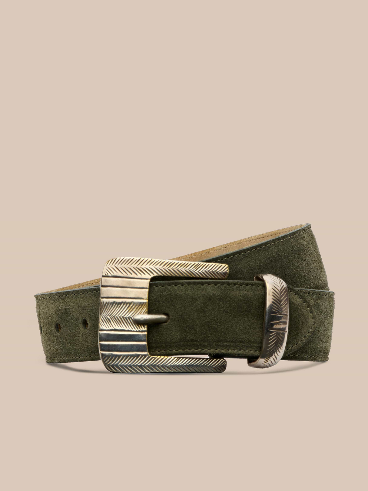 Aya Suede Belt in Chocolate Brown | L'AGENCE