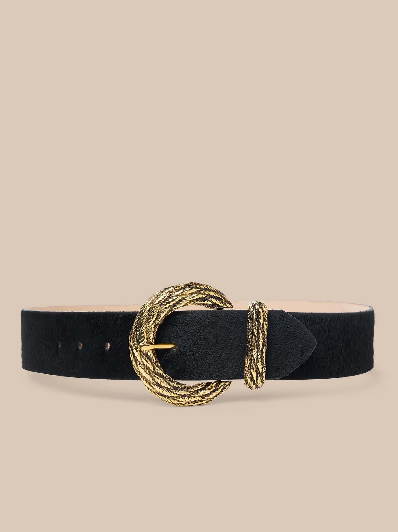 Otera Leather Belt in Black Croc Embossed | L'AGENCE