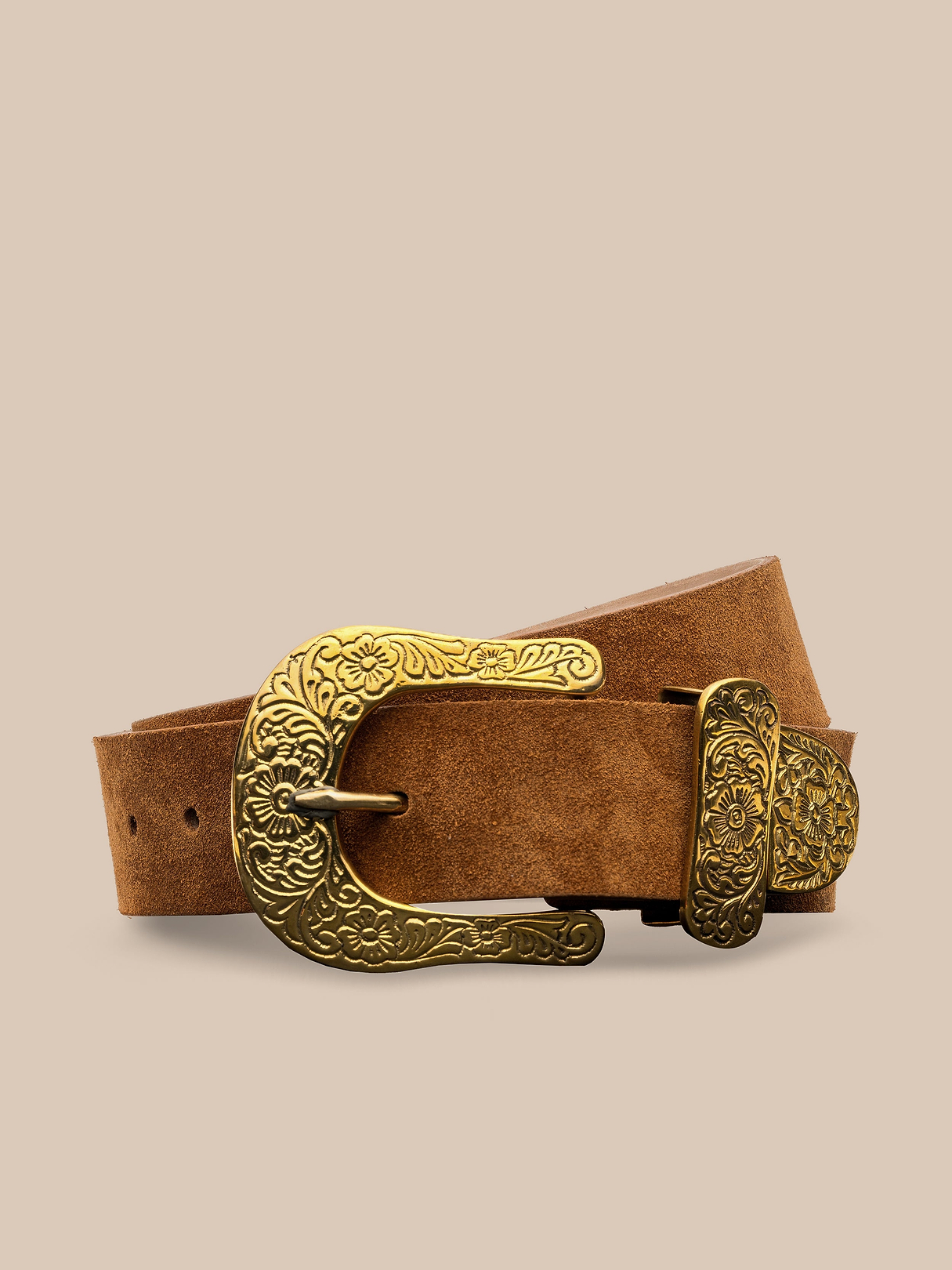Aya Suede Belt in Chocolate Brown | L'AGENCE