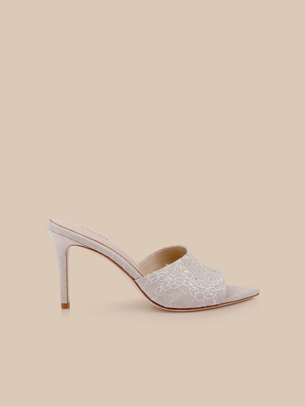 Lolita Suede Open-Toe Mule in Cappuccino Suede | L'AGENCE