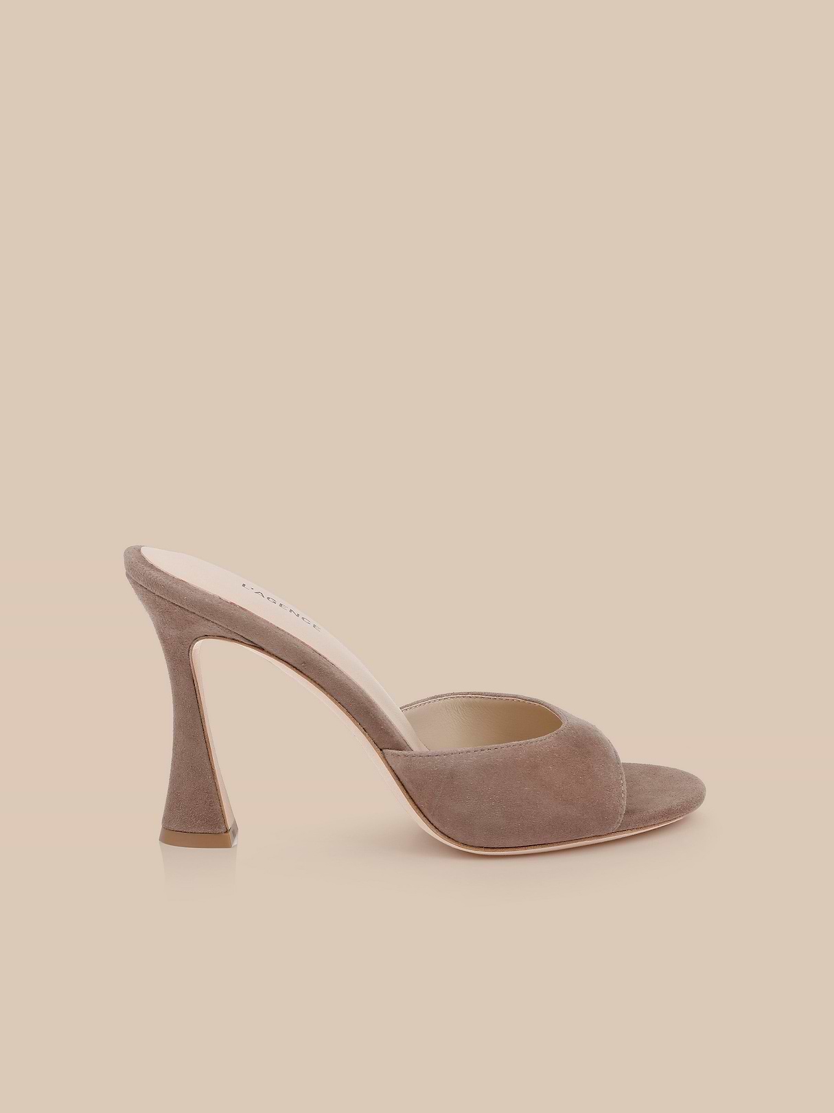 Lolita Suede Open-Toe Mule in Black Suede | L'AGENCE