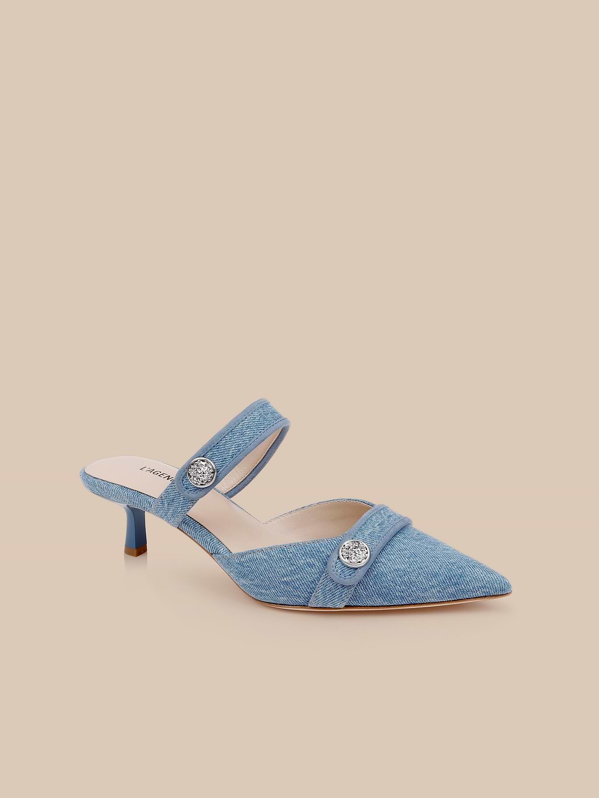Gilliane Heeled Mule in Wine Patent | L'AGENCE
