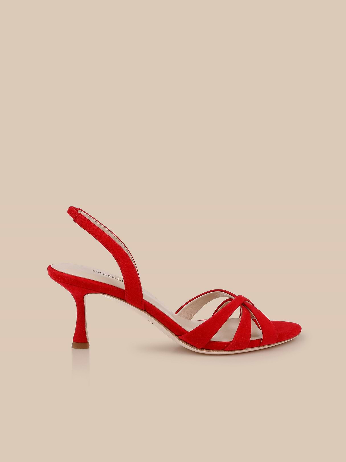 Sandrine Platform Sandal in Cappuccino Suede | L'AGENCE