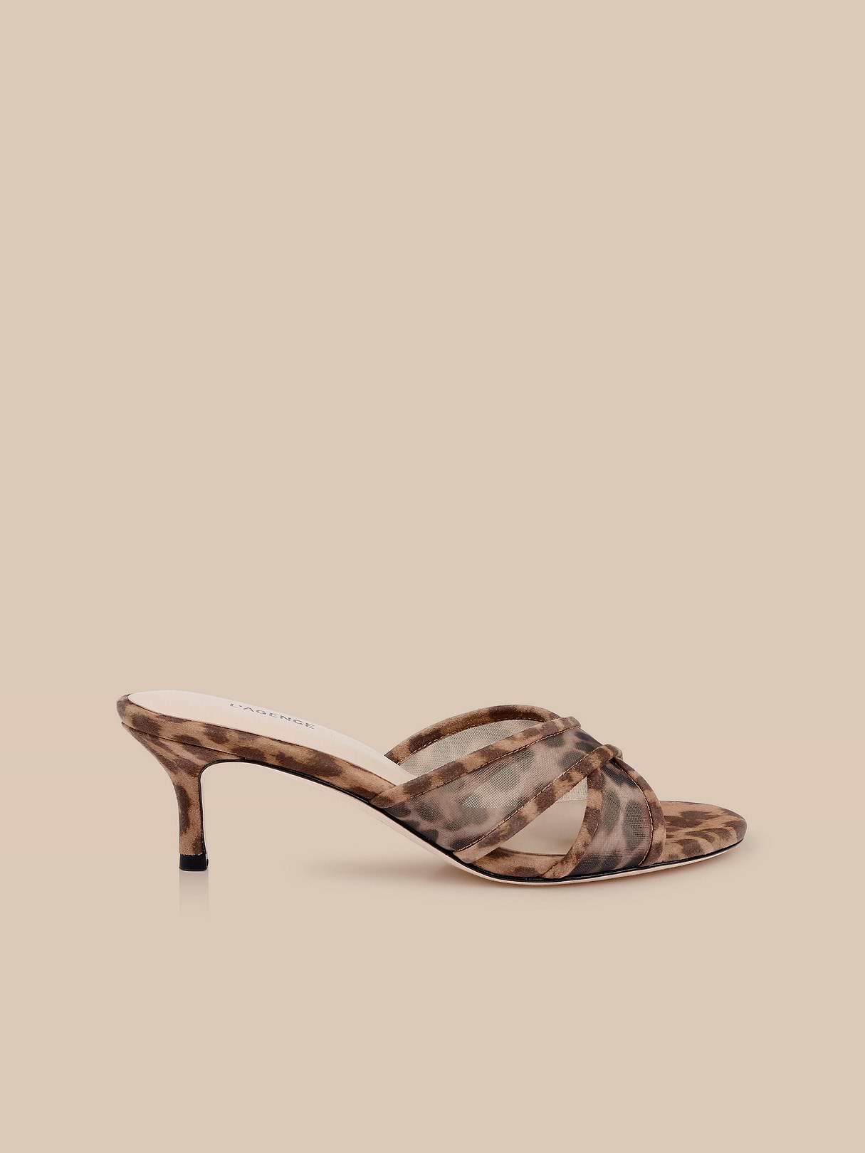Palermo Mesh Mule in Leopard Mesh | L'AGENCE
