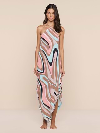 designer swim dress Long Sleeve Printed UPF 50+ Full skirted bottom with attached brief Discover Effortless Glamour With Luxury