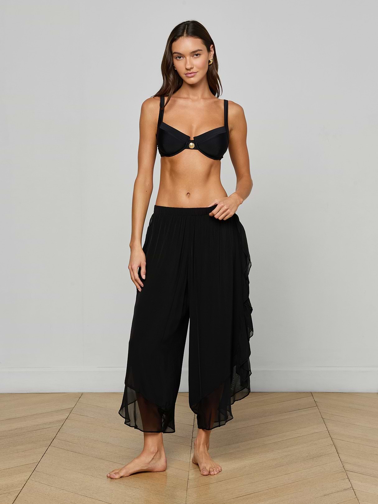 Sharon Cover Up Pant in Black Cherry | L'AGENCE