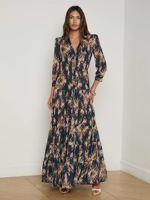 l'agence seraphina tiered maxi dress L'Agence Seraphina Tiered Maxi Dress In Baked Clay